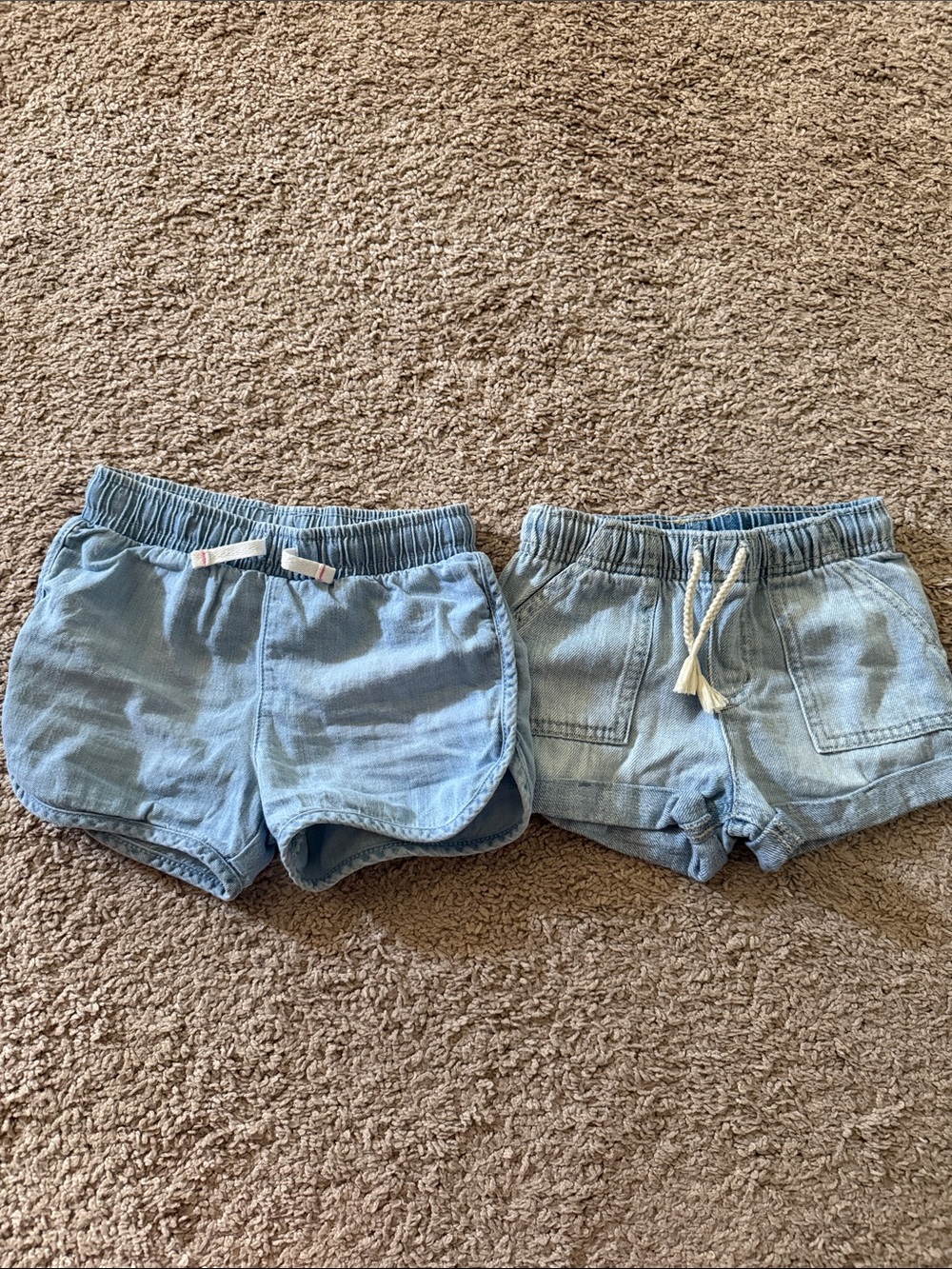 Cat & Jack Light Blue Girls' Pull-On Denim-Style Shorts Set